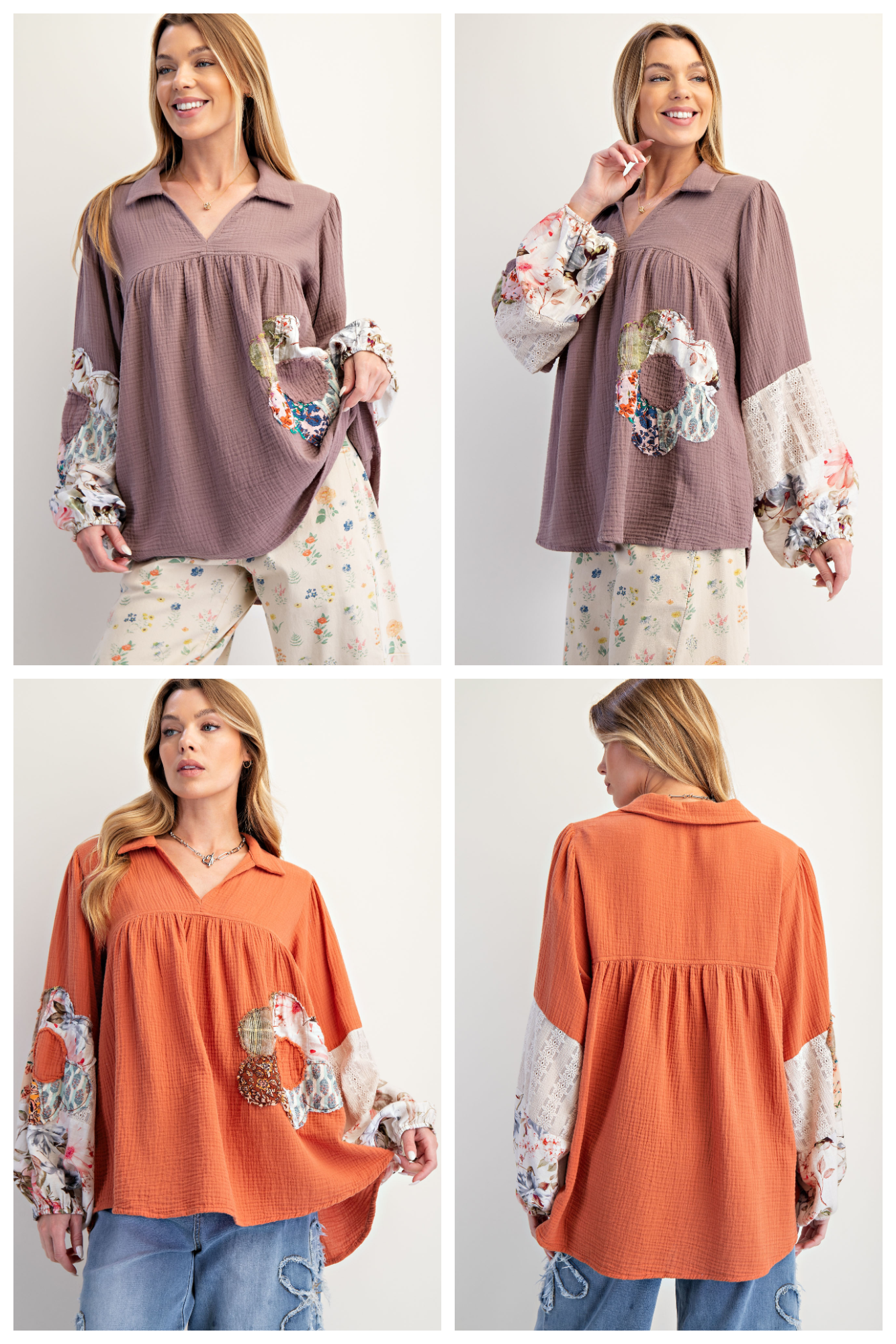 Divine Easel Flower Patch Top P368