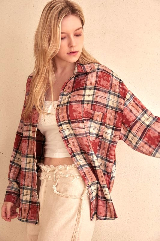 Madi Plaid Star Patch Top P370