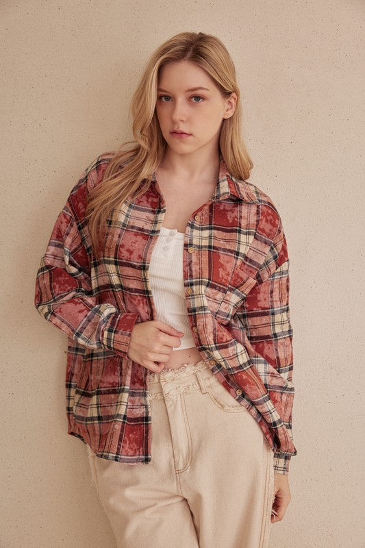 Madi Plaid Star Patch Top P370