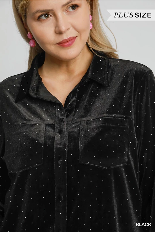 Falling for Velvet Curvy Top P400