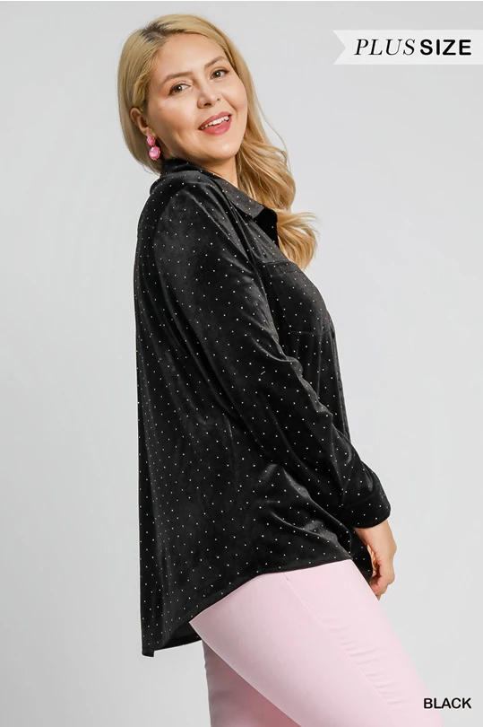 Falling for Velvet Curvy Top P400