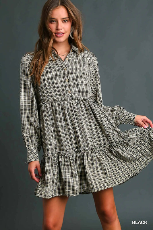 Trendy Umgee Plaid Dress P405