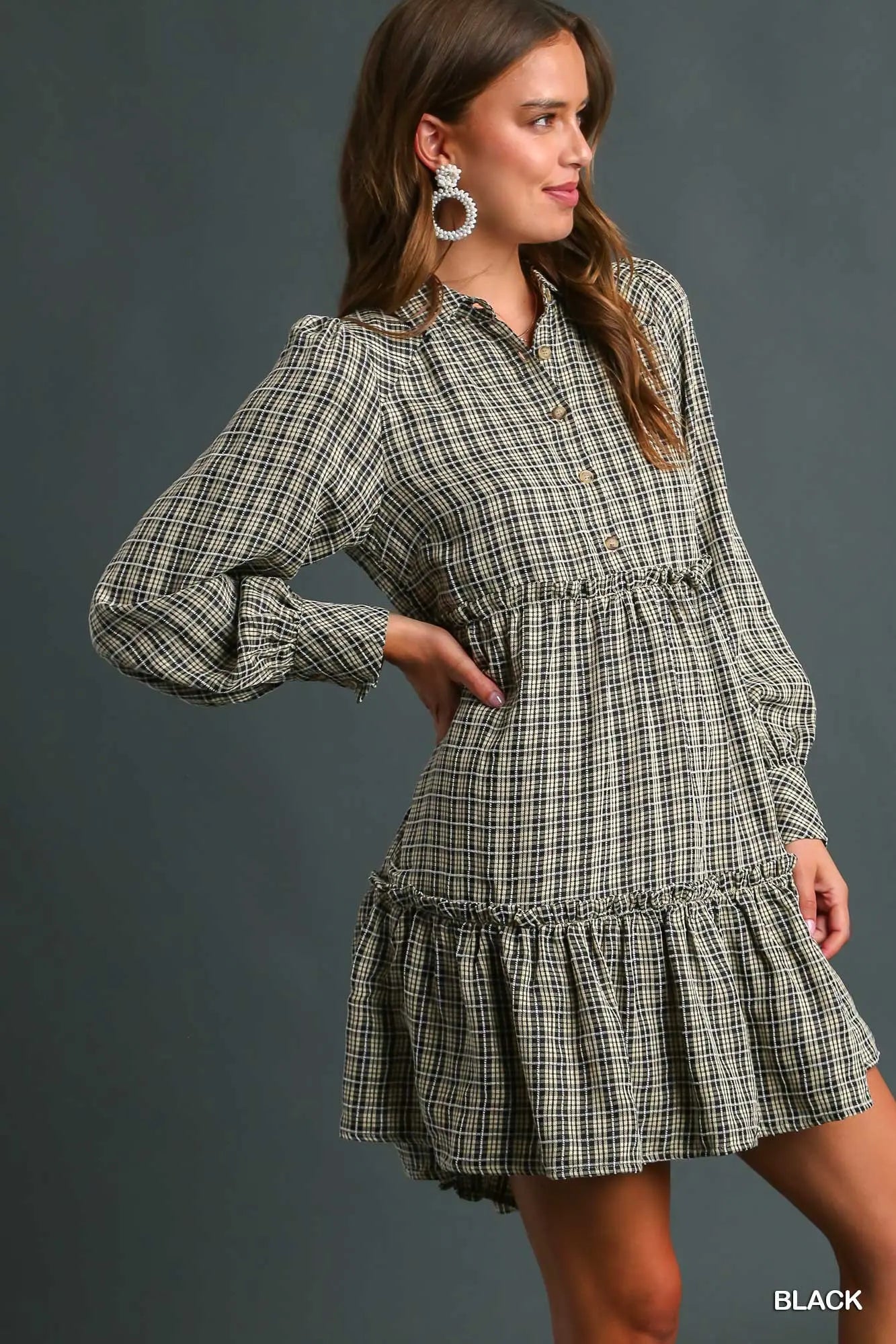 Trendy Umgee Plaid Dress P405