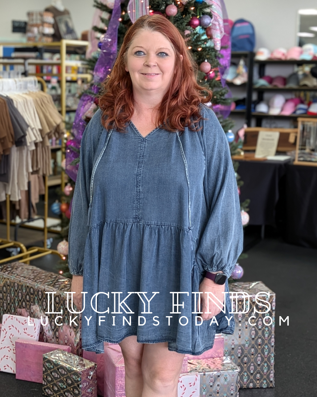 Vintage Easel Washed Denim Dress P419