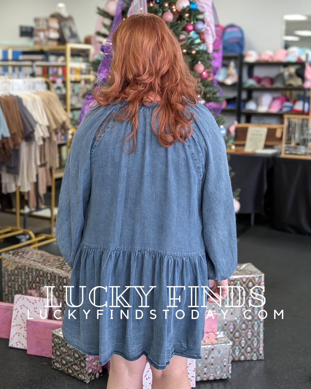 Vintage Easel Washed Denim Dress P419 L / Denim Vintage Easel Washed Denim Dress P419 L / Denim
