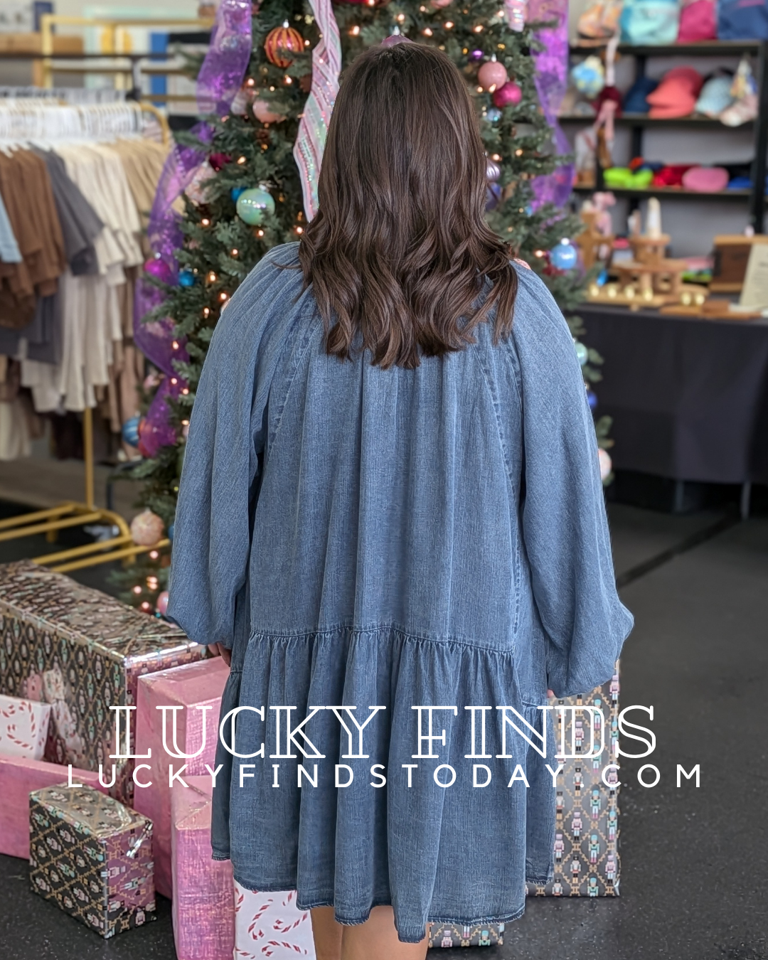 Vintage Easel Washed Denim Dress P419