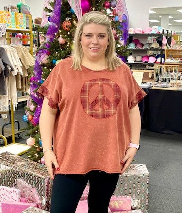 Umgee Peace Checkered Top P429