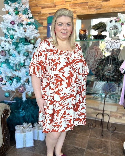 Grace Filled Umgee Curvy Dress P432 2XL / Rust Grace Filled Umgee Curvy Dress P432 2XL / Rust