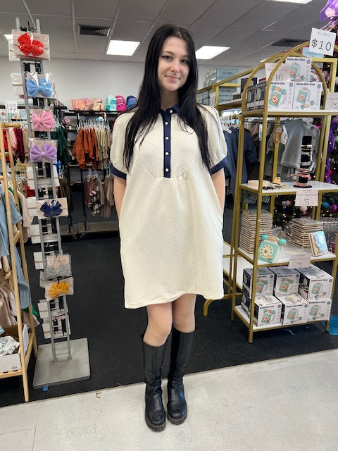 Umgee Contrast Pocket Dress P436