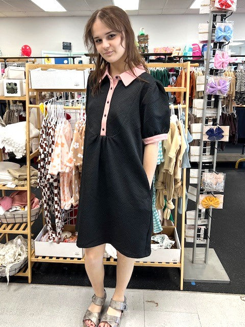 Umgee Contrast Pocket Dress P436