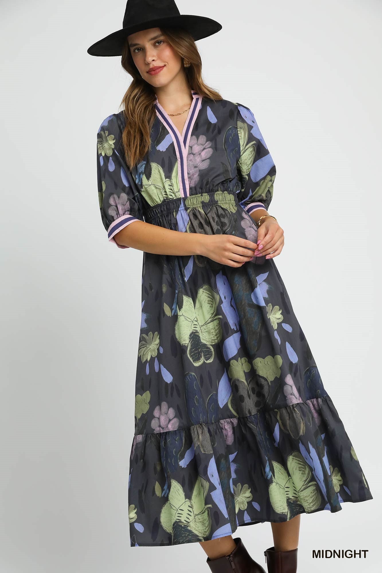 Mosaic Melody Umgee Midi Dress P439