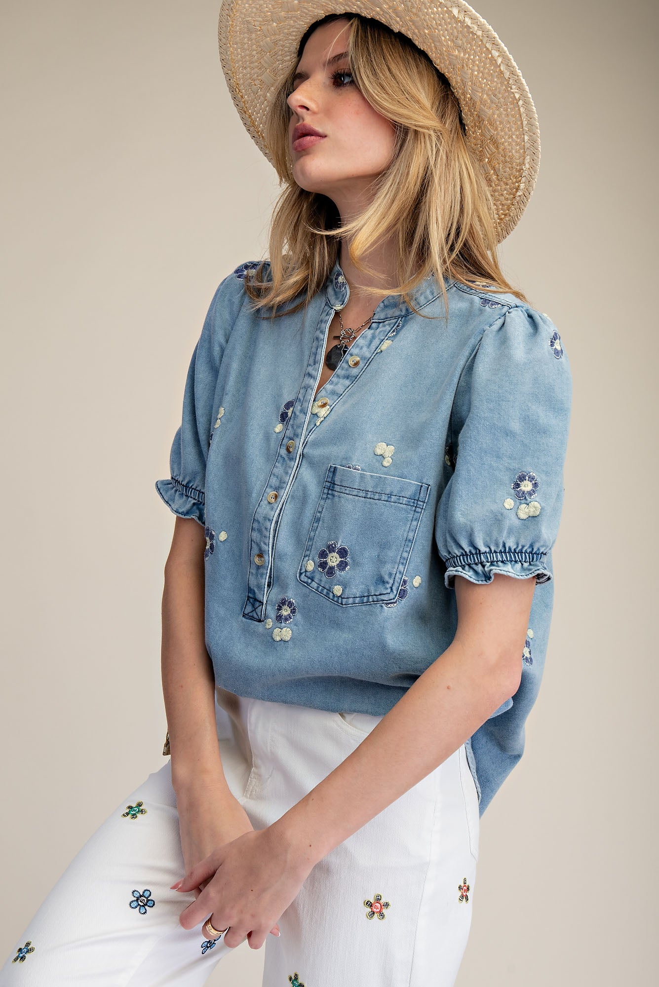 Dazzling Easel Denim Shirt P465