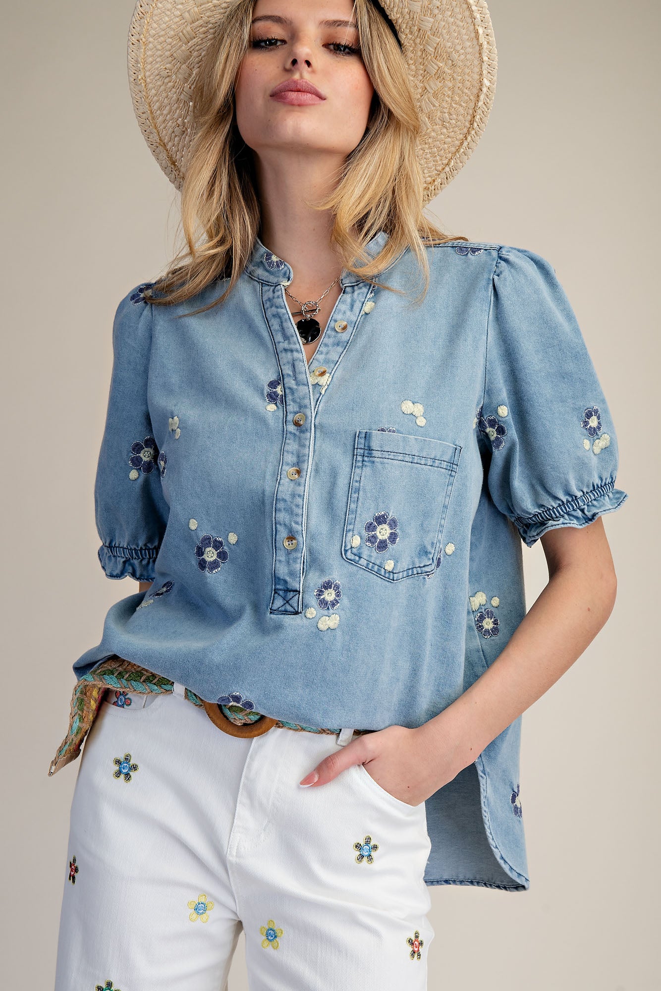 Dazzling Easel Denim Shirt P465