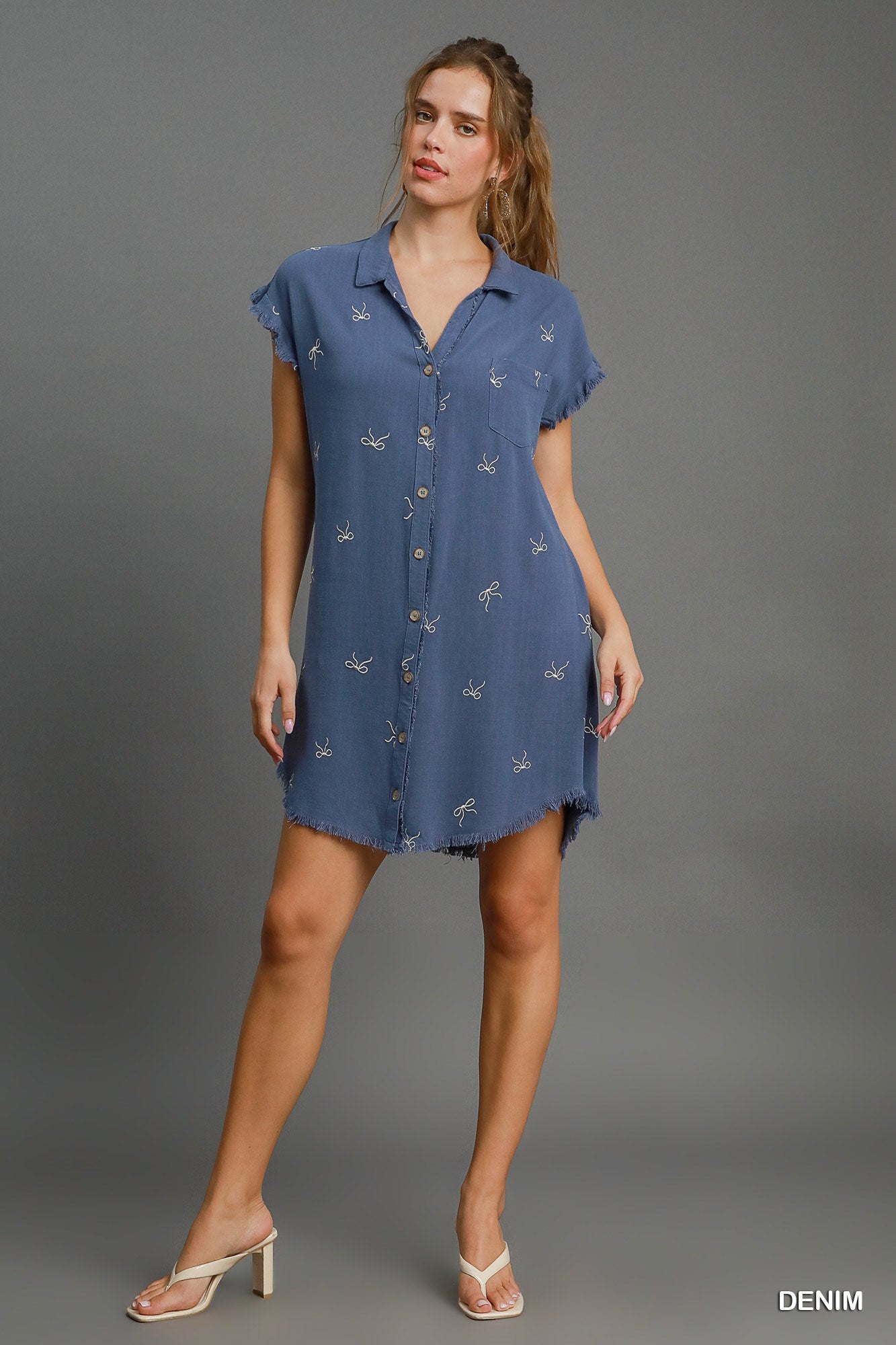 Umgee Linen Shirt Dress P470
