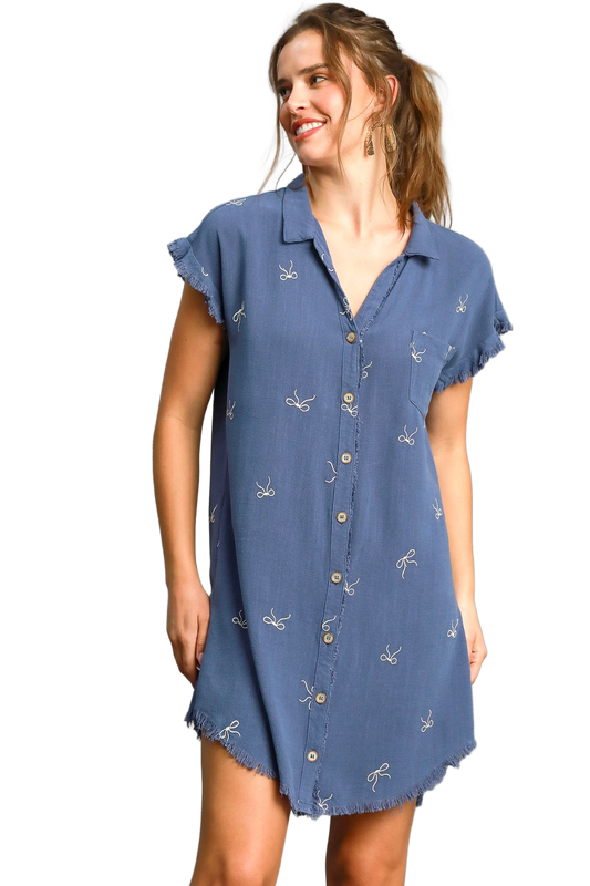 Umgee Linen Shirt Dress P470
