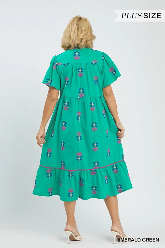 Umgee Curvy Floral Midi P471