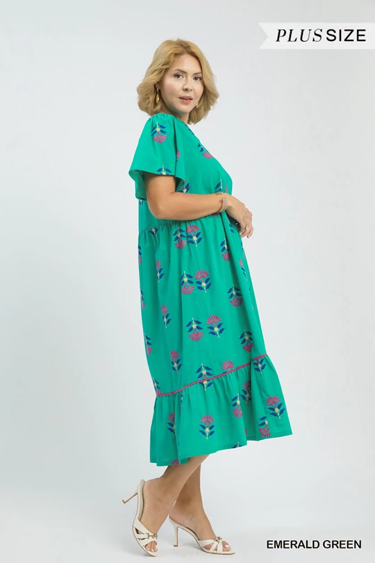 Umgee Curvy Floral Midi P471