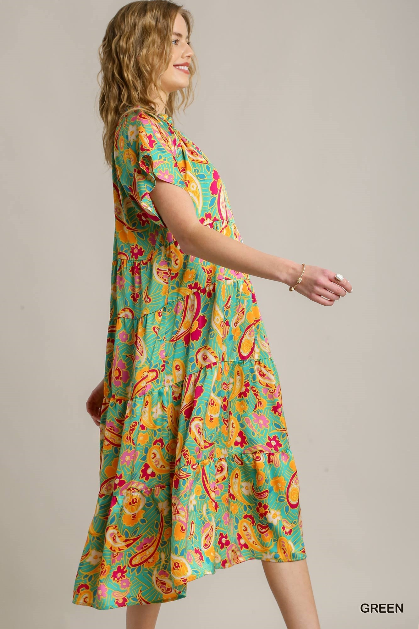 Umgee Satin Tiered Maxi P472