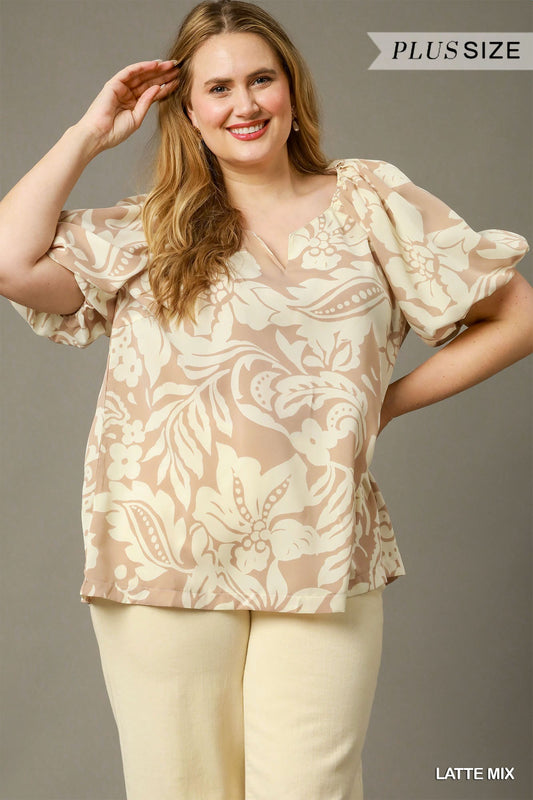 Umgee Two-Tone Curvy Top P476