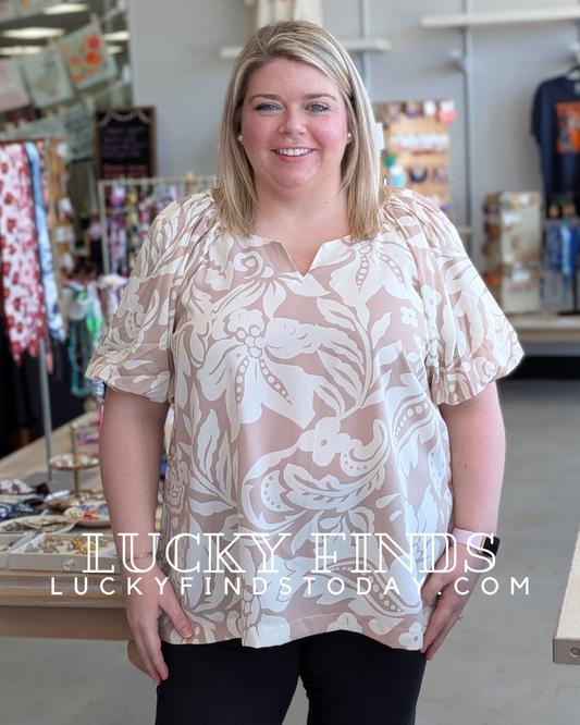 Umgee Two-Tone Curvy Top P476