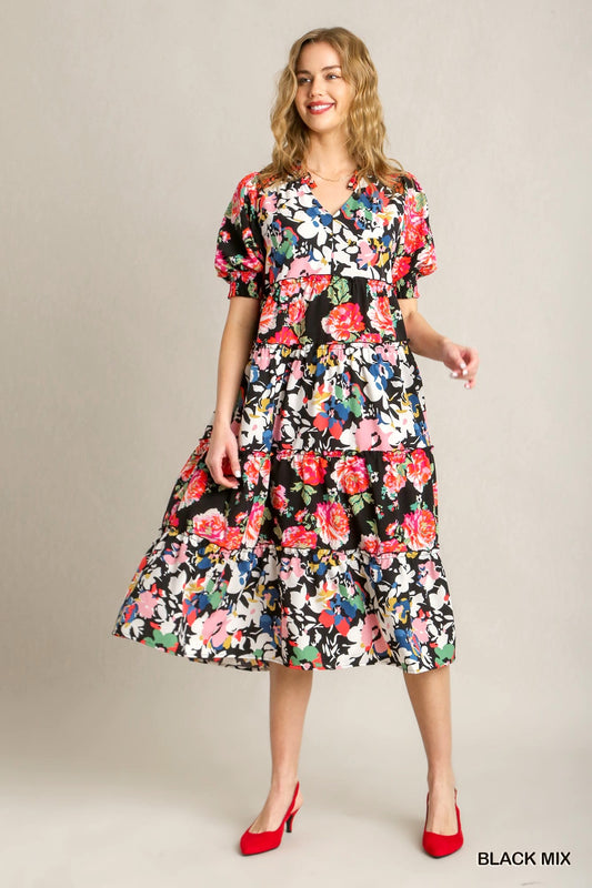 Vintage Umgee Floral Midi Dress P483