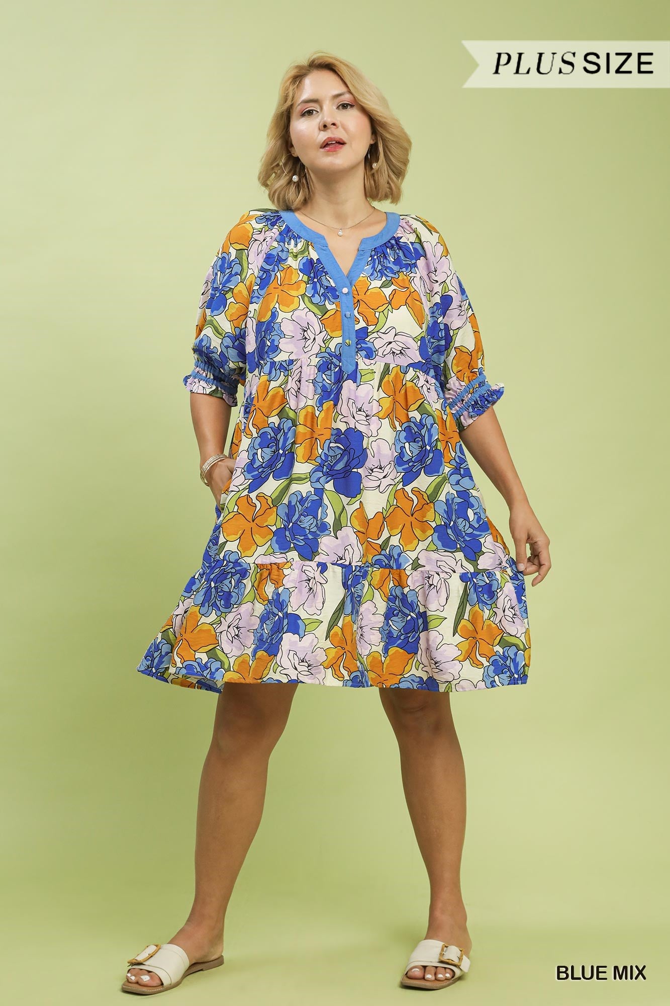 Evermore Umgee Curvy Babydoll Dress P495