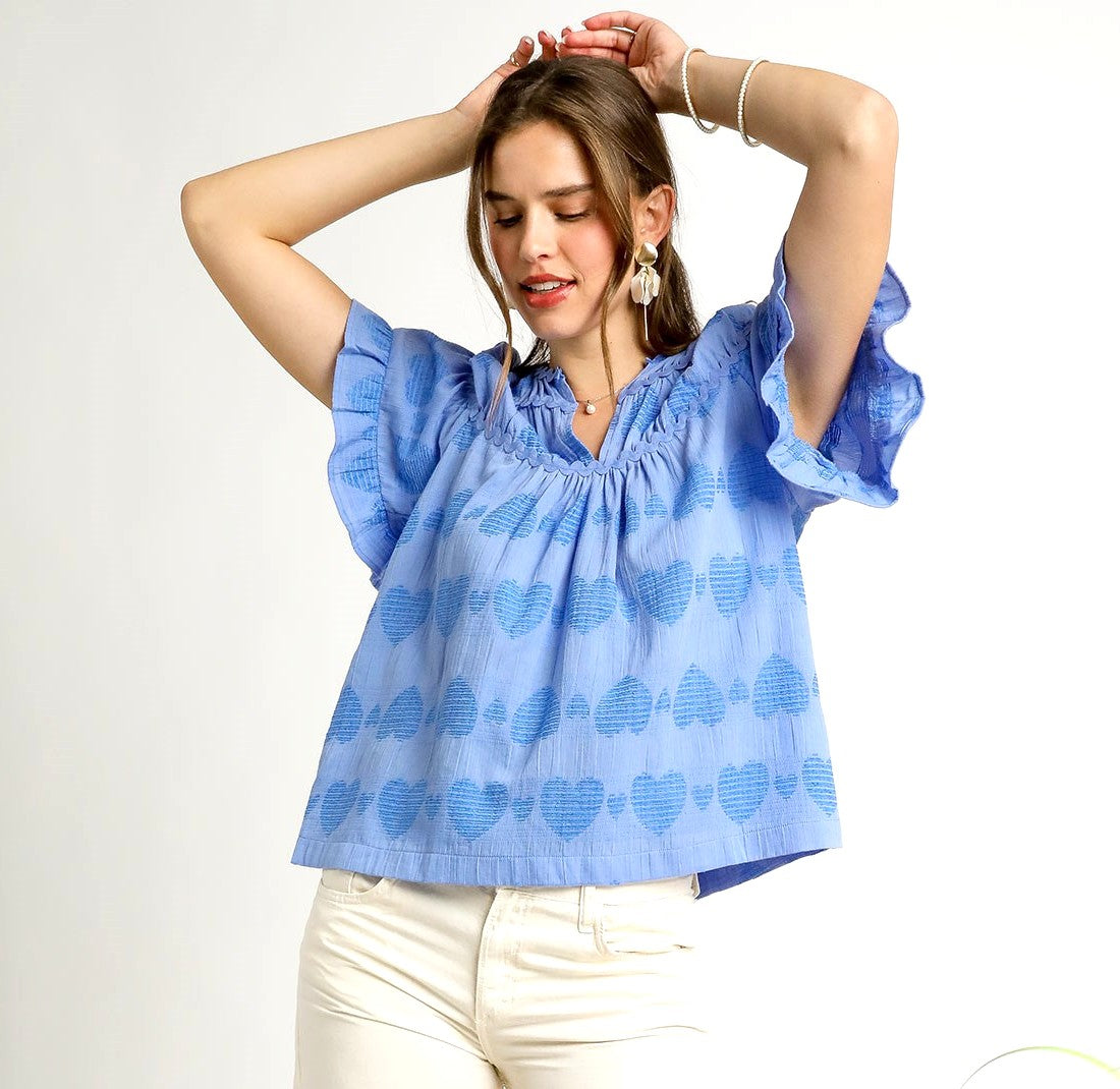 Sweet Umgee Heart Pattern Top P501