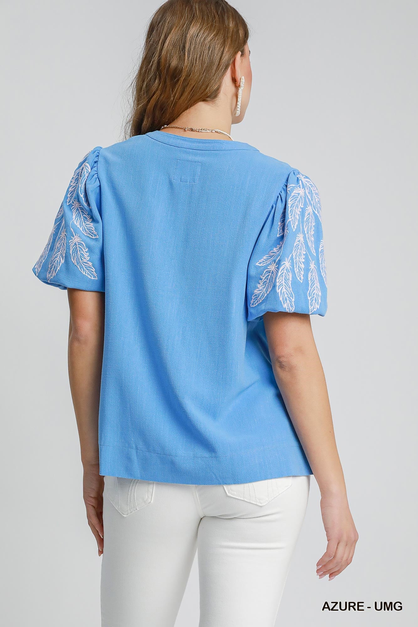 Umgee Embroidered Linen Top P502