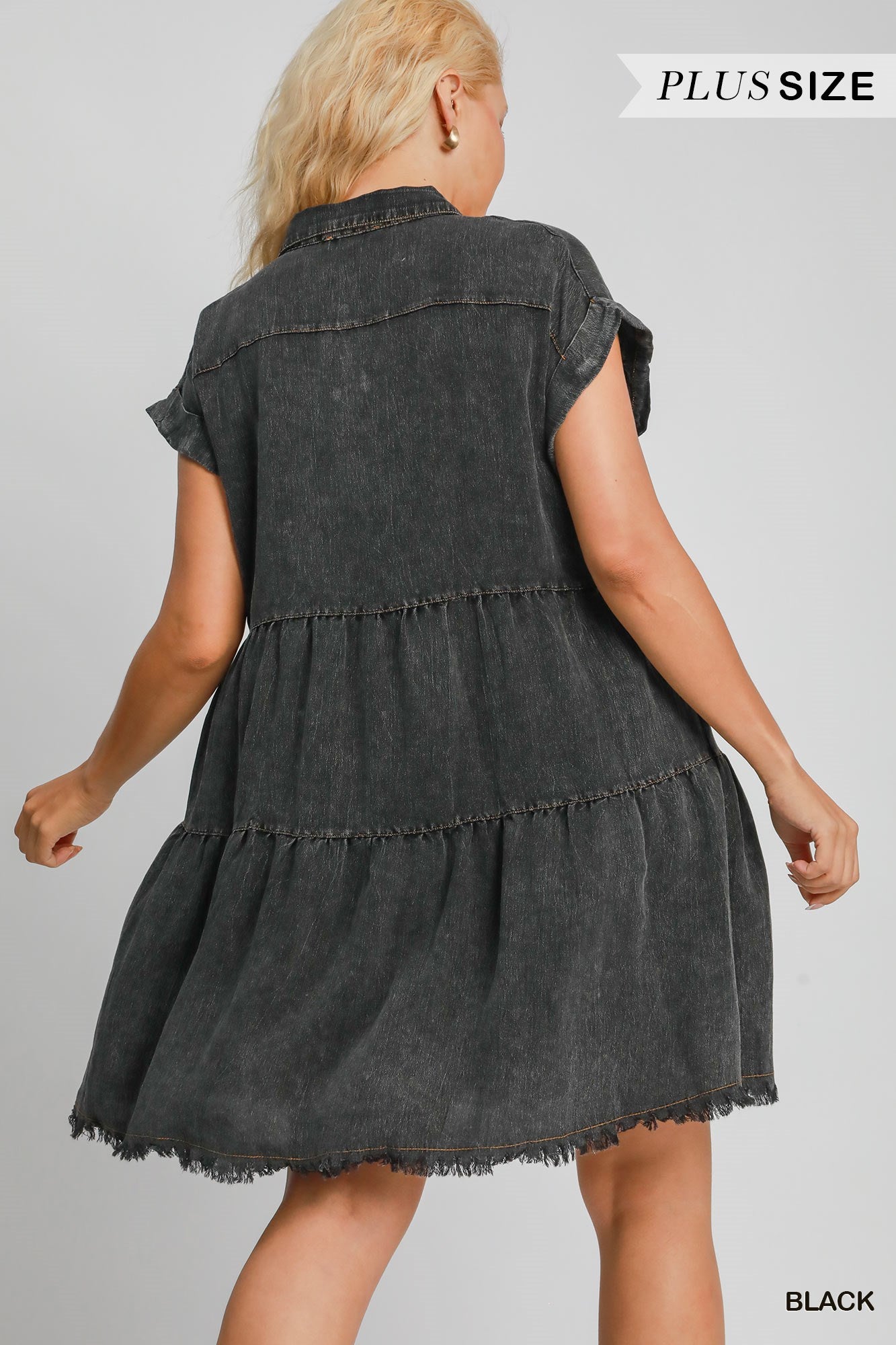Umgee Fancy Button Curvy Dress P507