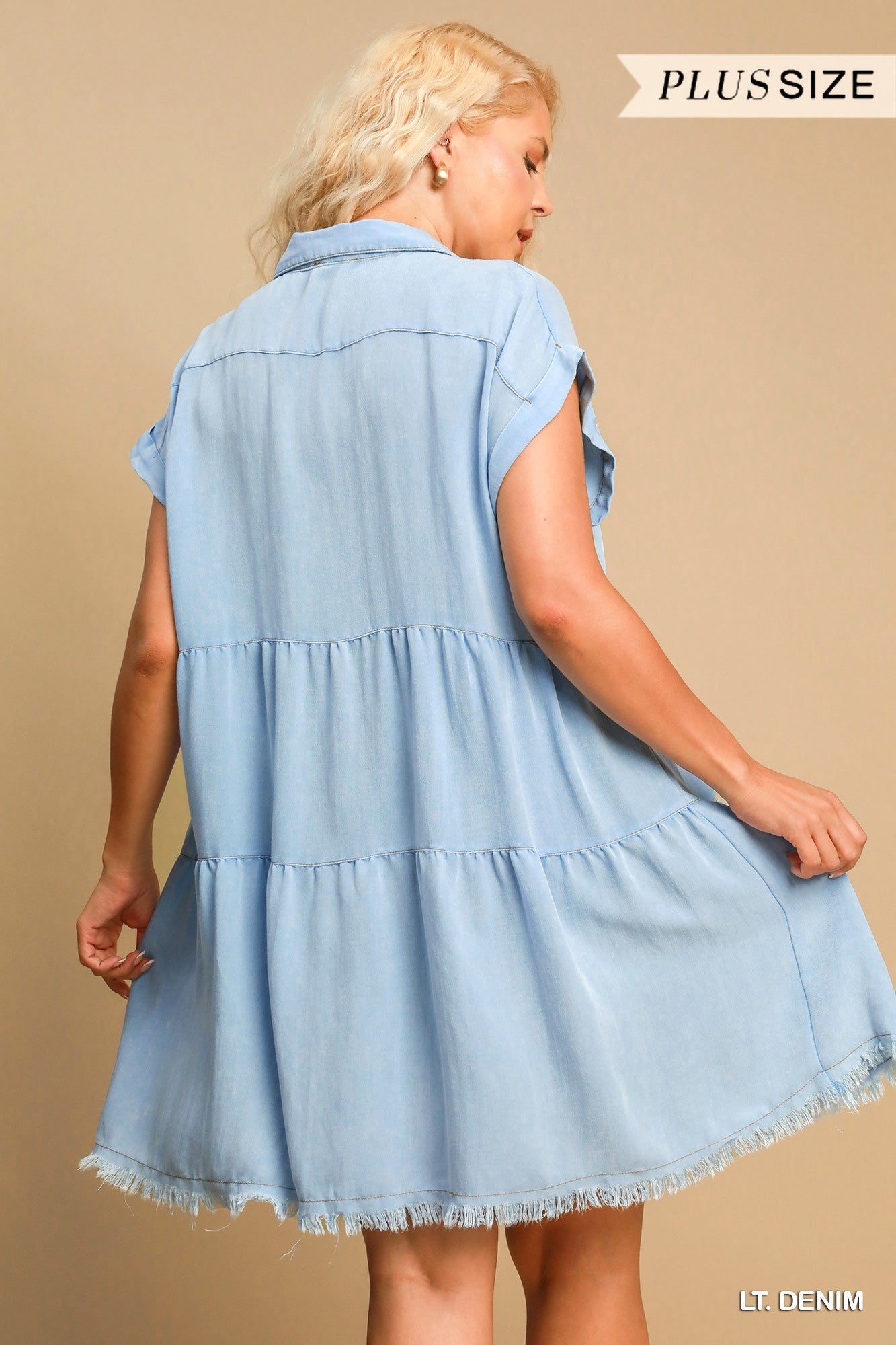 Umgee Fancy Button Curvy Dress P507