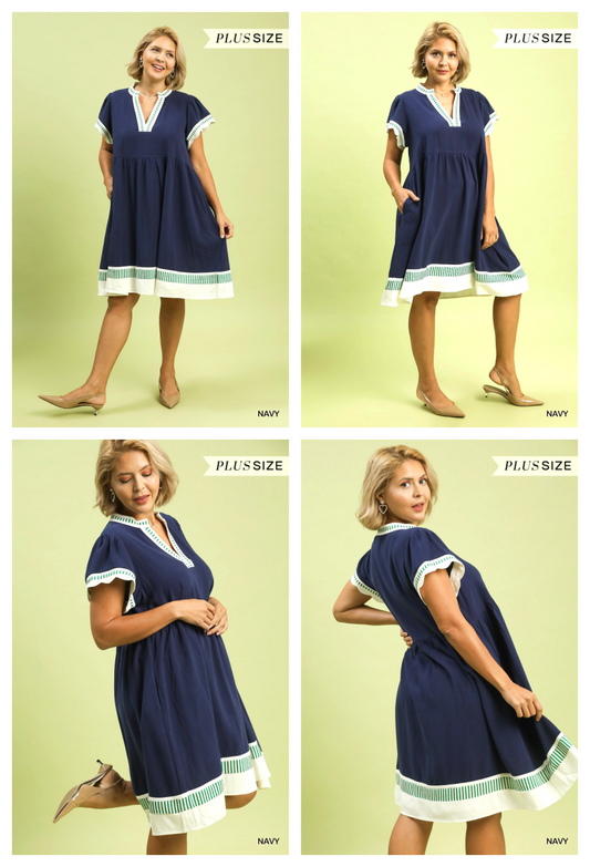 Umgee Babydoll Curvy Dress P509