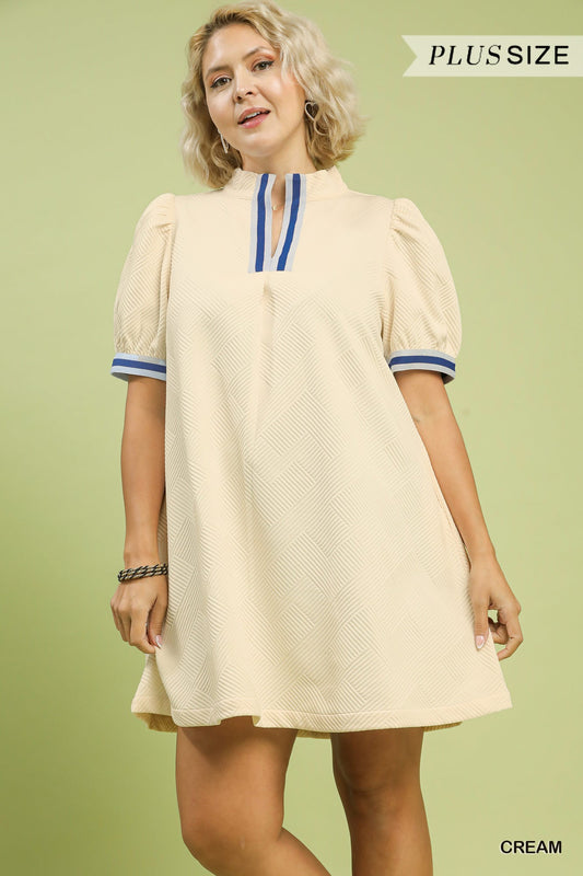 Umgee Curvy Stripe Band dress P511