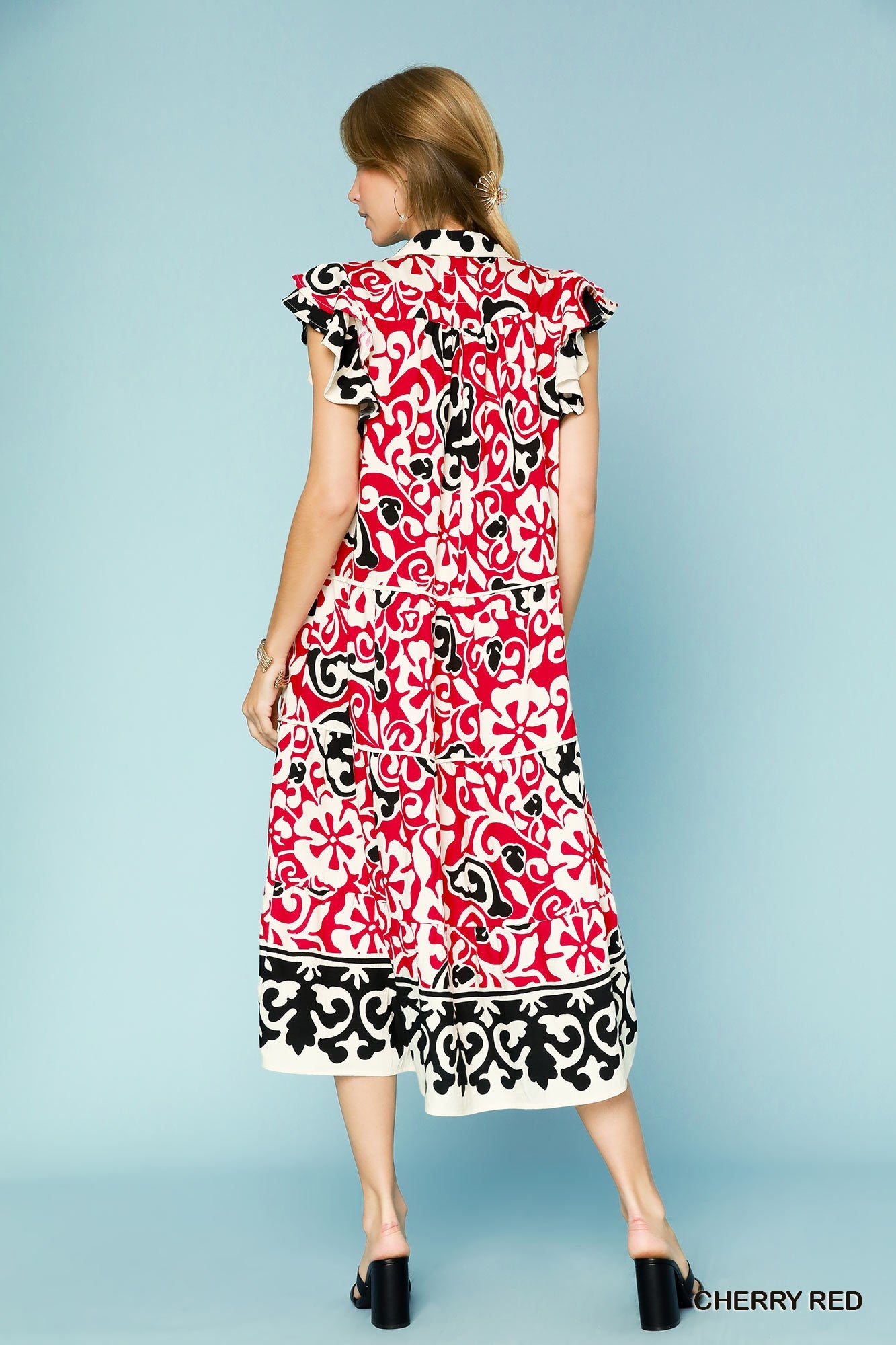 Vibrant Umgee Ruffled Midi P517
