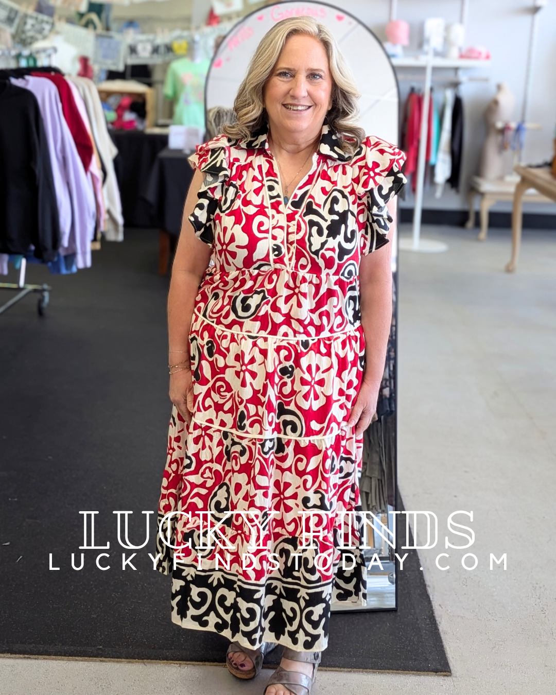Vibrant Umgee Ruffled Midi P517