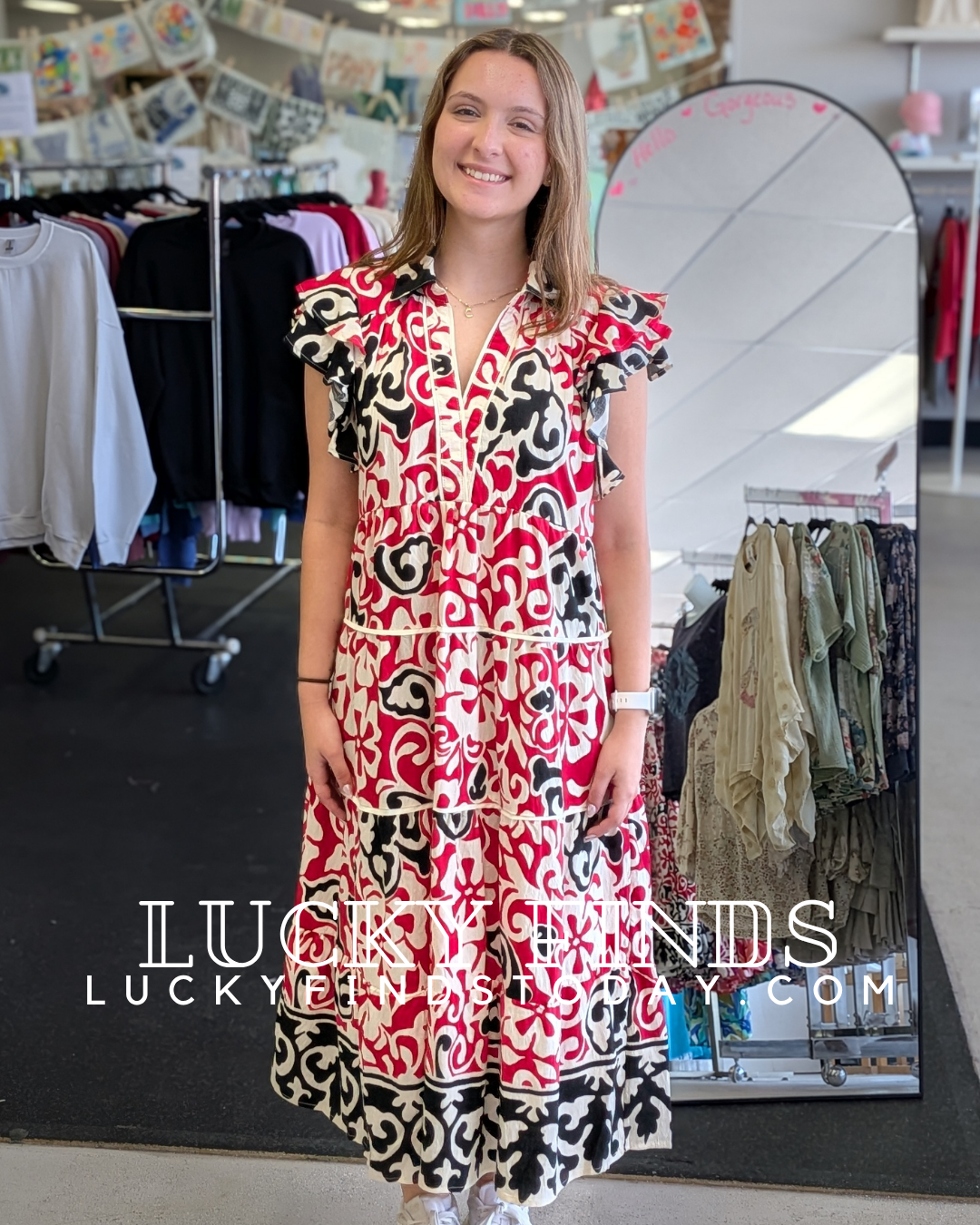 Vibrant Umgee Ruffled Midi P517