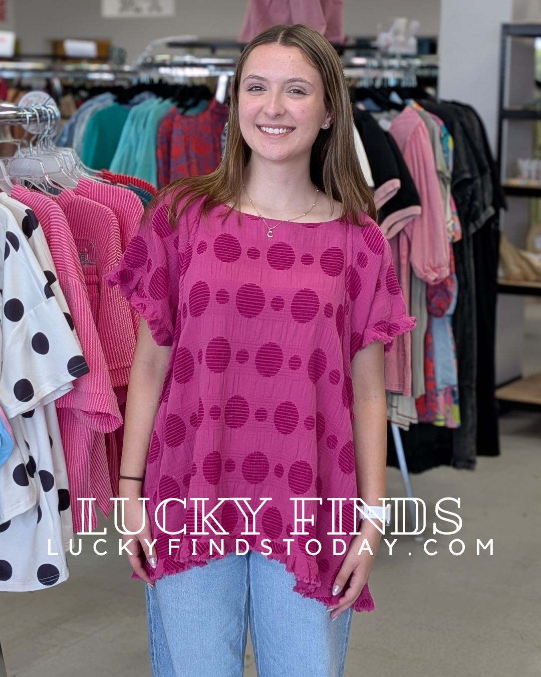 Amazing Umgee Polka Dot Top P519