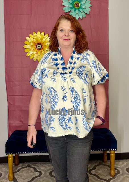 Umgee Boho Print Top P526