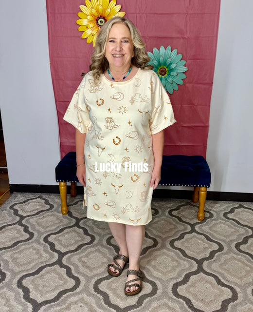 Umgee Graphic Dress P528