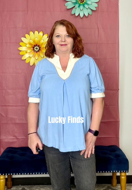 Umgee Contrast Curvy Top P529