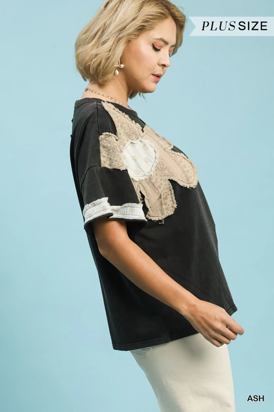Umgee Flower Patch Curvy Top P531