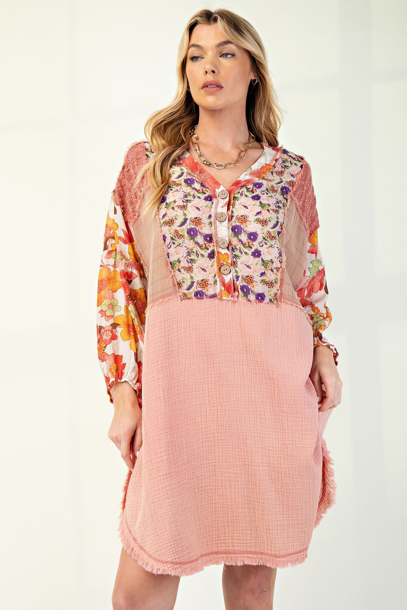 Vintage Easel Patchwork Dress P536