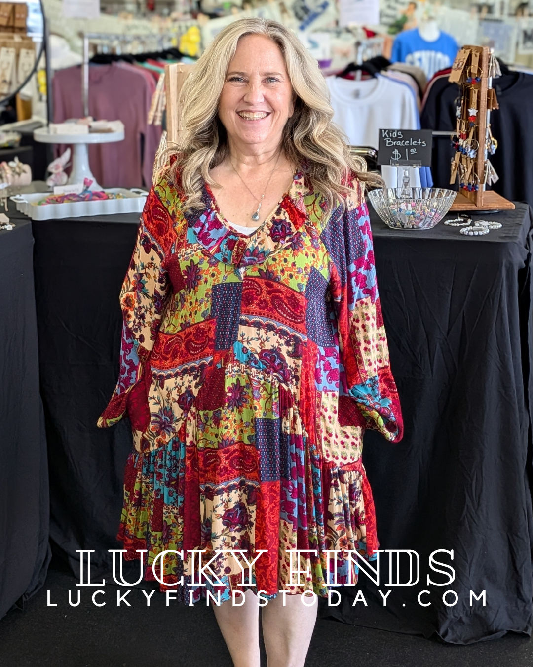 Boho Easel Patchwork Dress P552