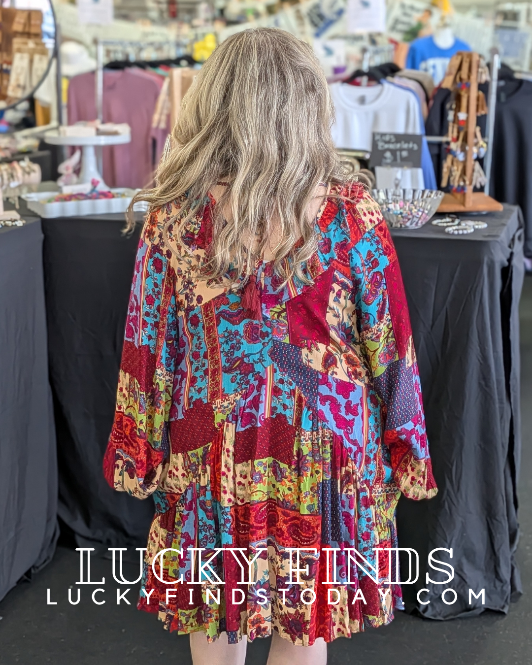 Boho Easel Patchwork Dress P552