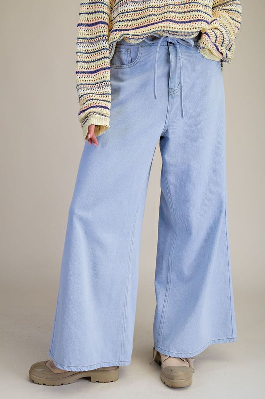 Easel Palazzo Denim Pants P559