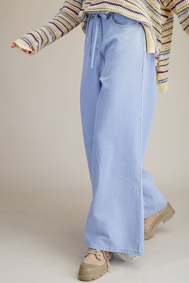 Easel Palazzo Denim Pants P559