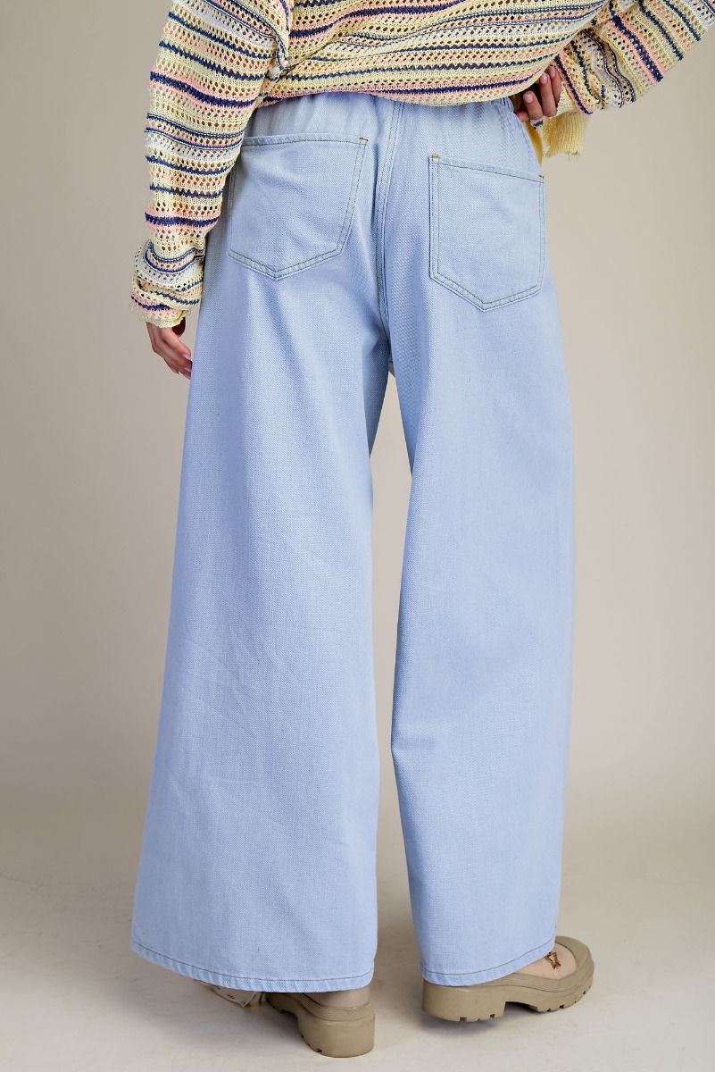 Easel Palazzo Denim Pants P559