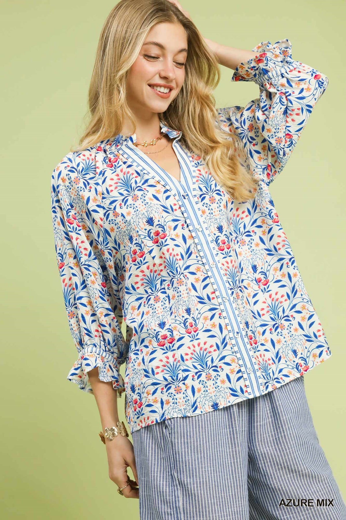 Botanical Print Umgee Top P565