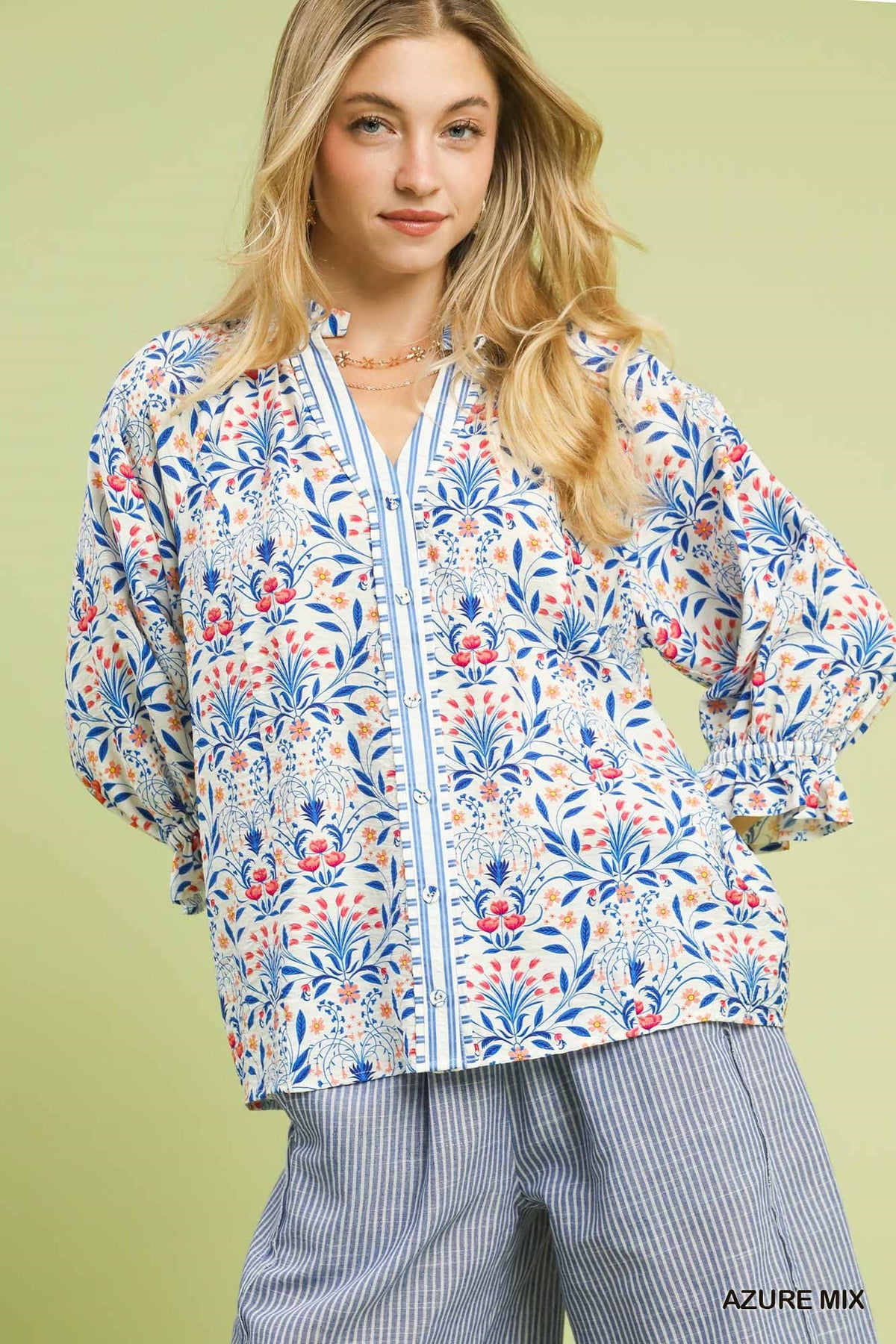 Botanical Print Umgee Top P565