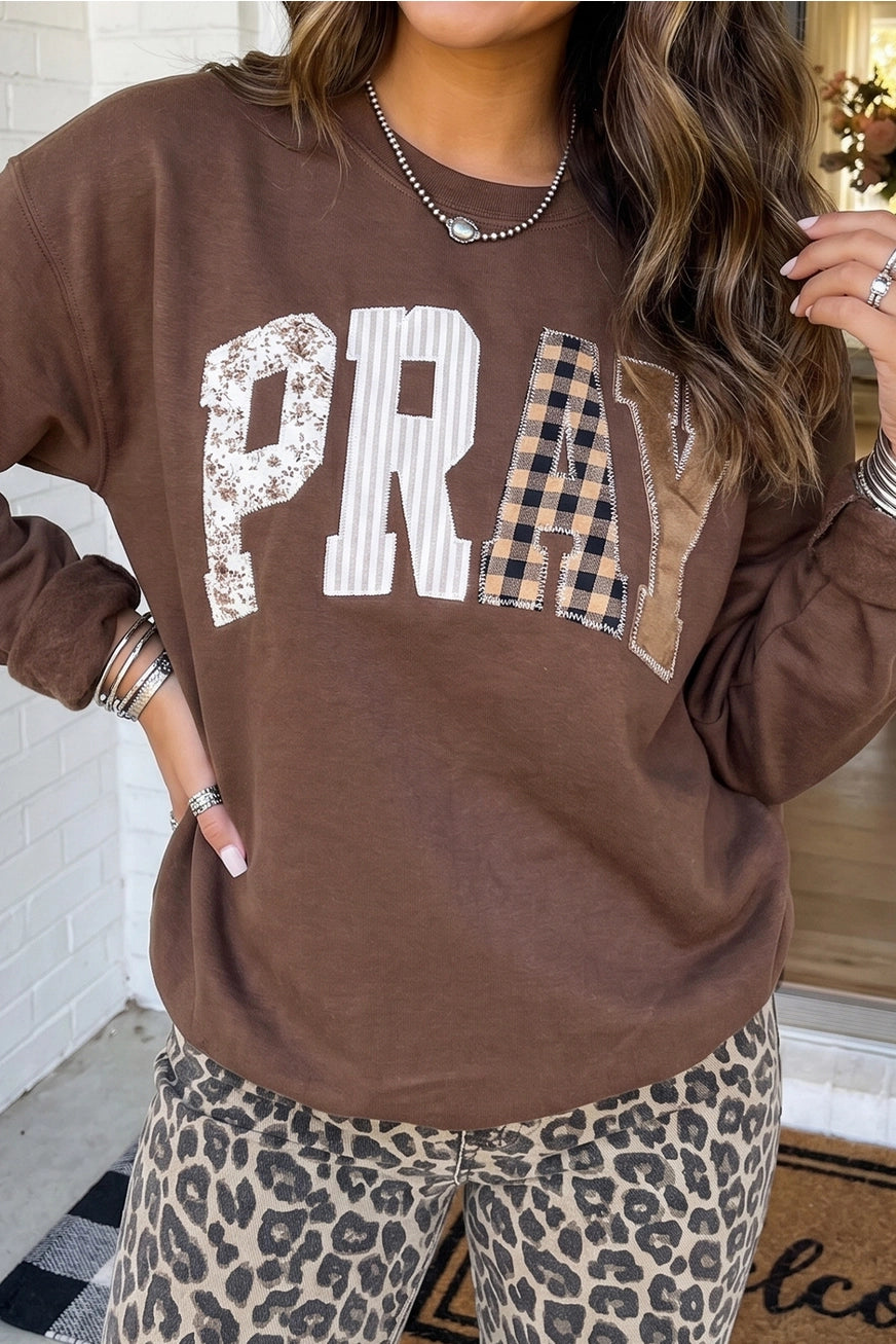 Pray Applique Sweatshirt D1775