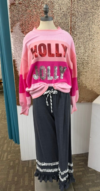 Sweet Holly Jolly Sequined Top D1762